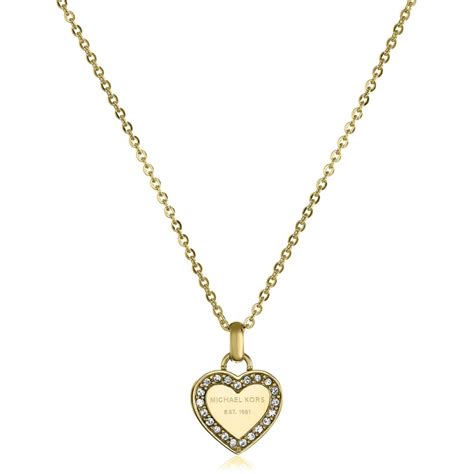 michael kors gold heart necklace|mk studs.